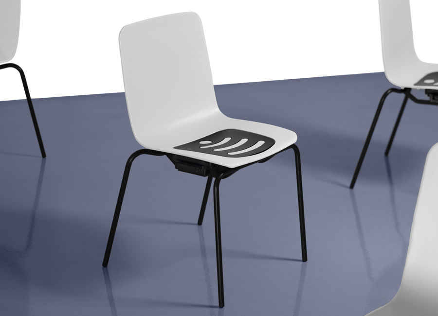 Silla sin reposabrazos blanca