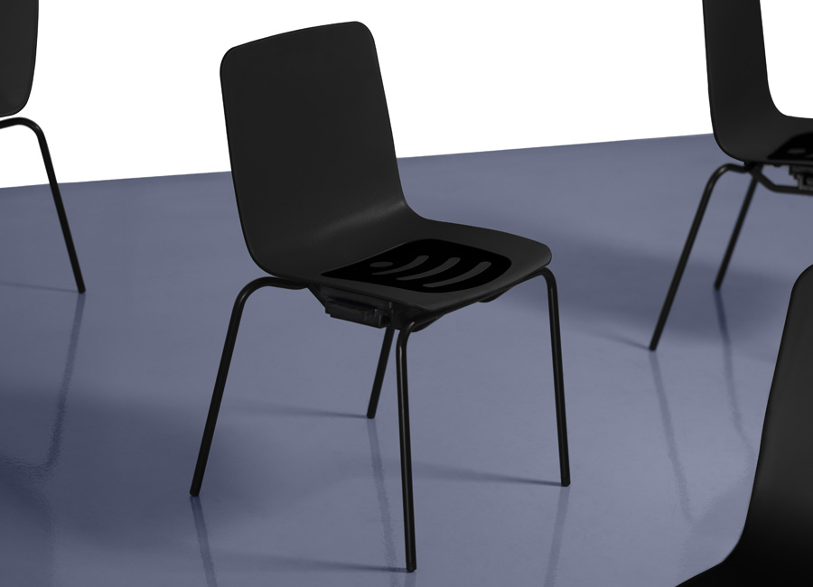 Silla sin reposabrazos negra